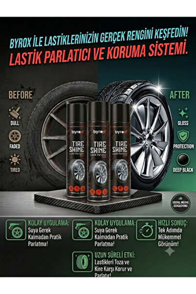 Profesyonel Lastik Parlatıcı Ve Yenileyici Sprey - Tüm Araç Modelleri İçin