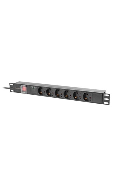 OEM Μονάδα διανομής τροφοδοσίας PDU 19 ", 1U, 16A, 6 πρίζες, μαύρο