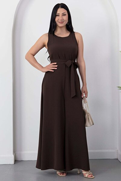 PULLIMM Bisiklet Yaka Kemerli Geniş Paça Tulum GRS4017