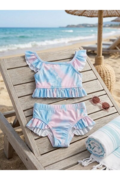 shop Kız Çocuk Fırfırlı Renkli Bikini Takımı