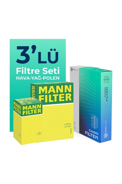 Mann-Filter Fılter Seat Toledo 1.6 Benzin Filtre Bakım Seti (2005-2010) 3 Lü