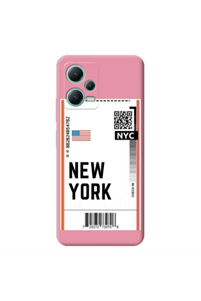 Other Xiaomi Redmi Note 12 Pro 5G New York NYC Pink Colored Silicone TPU Θήκη
