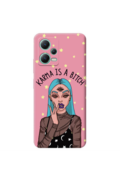 Other Xiaomi Redmi Note 12 Pro 5G Karma is a bitch Pink Colored Silicone TPU ...