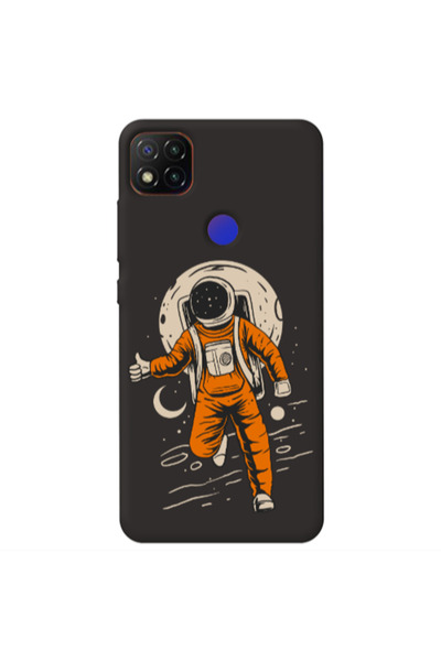 Other Xiaomi Redmi 9c Hitchhike Black Colored Silicone TPU Θήκη