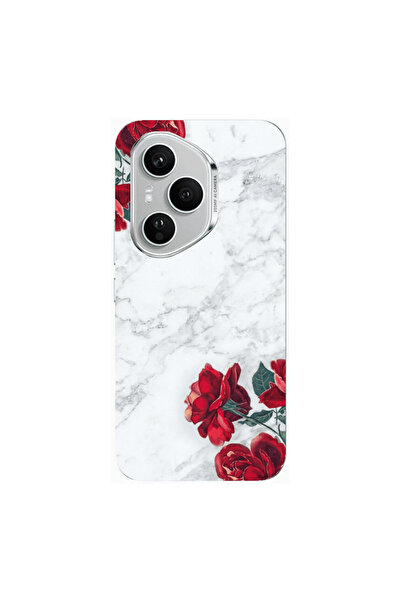 Other Honor Magic 400 Pro red roses marble Transparent Silicone TPU Θήκη