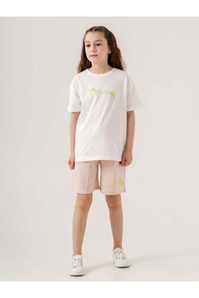 Mışıl Kids طقم بدلة رياضية للفتيات مطبوع عليه Hi Girl