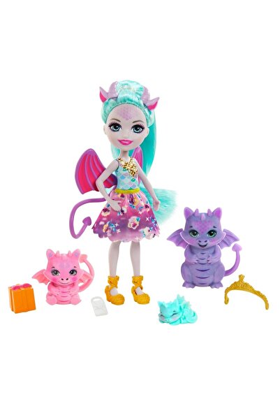 mattel Ενταντιμάλς Ρόγιαλς - Οικογένεια Κούκλας και Δράκου (GYJ09)