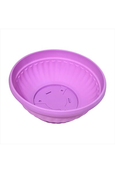 M3DECORİUM Büyük Geniş Mor Lila 33 cm Çapında Yuvarlak 10 cm Derin Tahliye De...