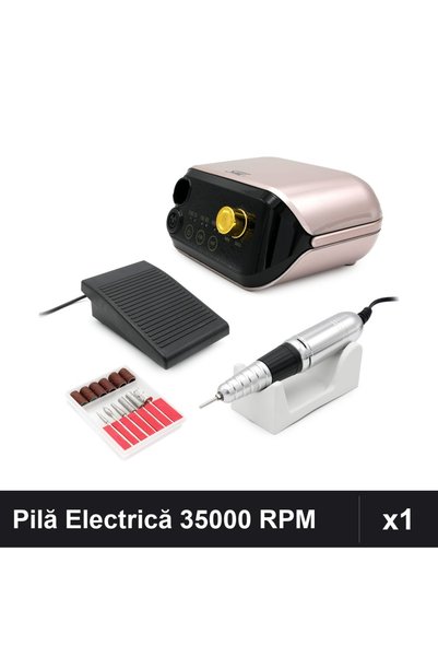NAİLS Pilă Electrică Profesională Manichiură Pedichiură SML M1 35000 RPM Rose...