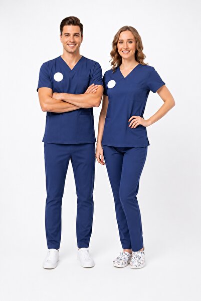 Nur Medikal Giyim Unisex Patriot Blue Scrubs Σετ Νοσηλευτικής Στολής και Νοσο...