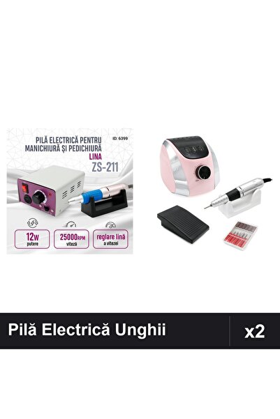 NAİLS Set 2 Pile Electrice Profesionale Manichiură Pedichiură 12W 68W 35000RPM
