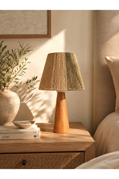 Venita Home Special Design Wooden Rope Braided Lampshade 22X22X39 cm