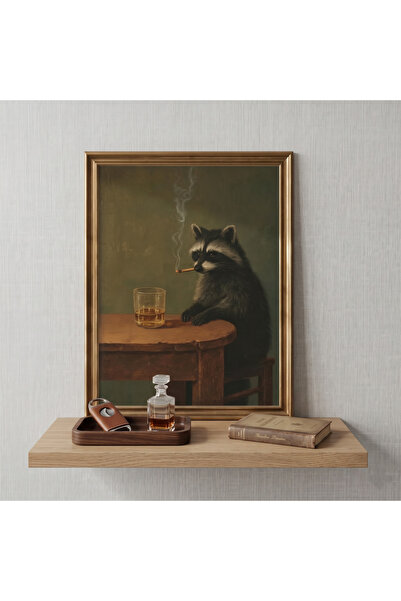fingerjewerly Rakun Hayvan Banyo Eklektik Sanat - Tablo Ölçülerinde Çerçevesi...