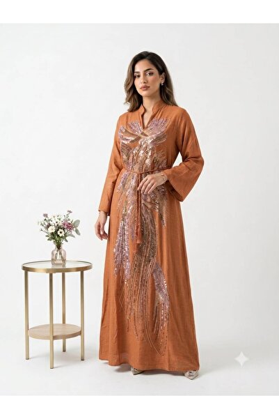 sea gulf Embroidered Linen Jalabiya Designed for the Summer Season