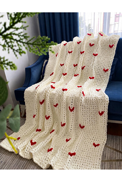 mühre El Yapımı Puffy Battaniye 200x220 cm Çift Kişilik tv battaniyesi Puffy ...