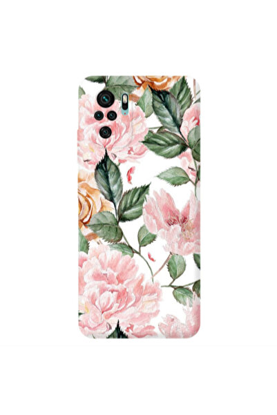 Other Xiaomi Redmi Note 10S Pink rose and laves Transparent Silicone TPU Θήκη