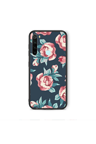 Other Xiaomi Redmi Note 8 Purple roses Black Glossy Θήκη