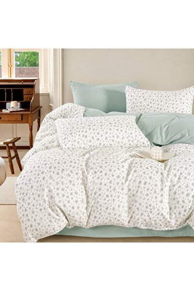 CHIRASO Set Lenjerie Pat CHIRASO, Bumbac, 4 Piese, Cearceaf cu ELASTIC 180x20...