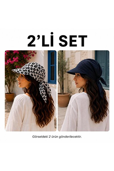 Wearflawless Women's Safari Tie-Back Hair Bandana, Visor Hat, Trendy Summer B...