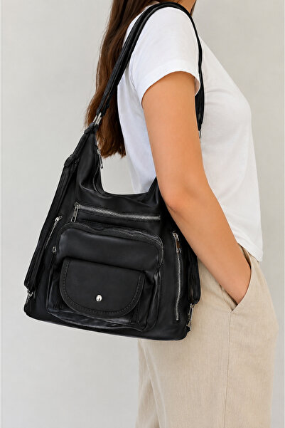 MILANOFOX 6-Compartment Backpack and Shoulder Bag with Flap and Pocket – Line...