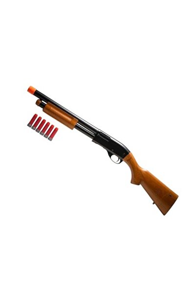 LEIBOO Pușcă de jucărie manuală, 6 proiectile moi Nerf, 60 cm, Gri, 3+