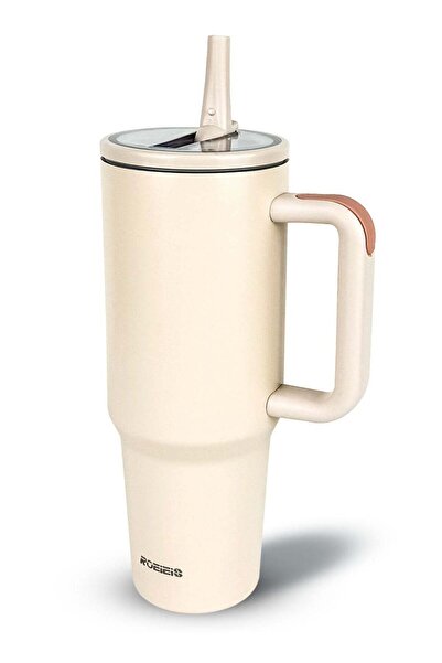 ROEIEIS 40 oz Tumbler with Handle & Simple Flip Straw - Car Cup Holder Friend...