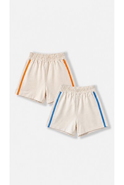 connemara Unisex 2-Pack Shorts 100% Cotton Side Stripe Detailed Elastic Waist...