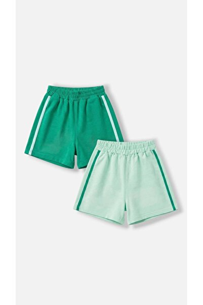 connemara Unisex 2-Pack Shorts 100% Cotton Side Stripe Detailed Elastic Waist...