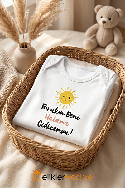 ÇELİKLER HEDİYE Let Me Go, My Father Is Coming Printed Baby Bodysuit 100% Cot...