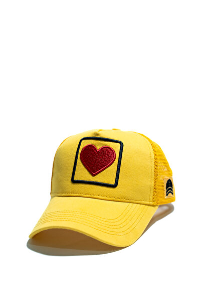all hats Heart Embroidered Trucker Hat – Mesh Hat with Patch Detail