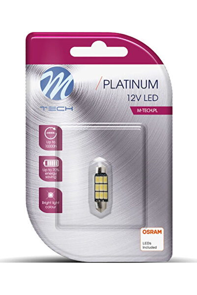 M-TECH Λάμπες Αυτοκινήτου C5W 42mm Canbus LED Λευκό 12V 3.2W 1 τεμάχιο