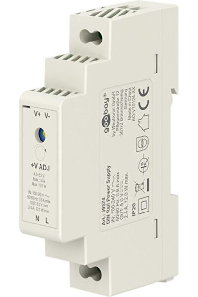 goobay Τροφοδοτικό Ράγας DIN 2.4A/5V/12W