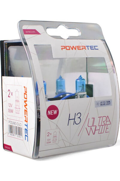 M-TECH Λάμπες Αυτοκινήτου & Μοτοσικλέτας Powertec Ultra White H3 Αλογόνου 470...