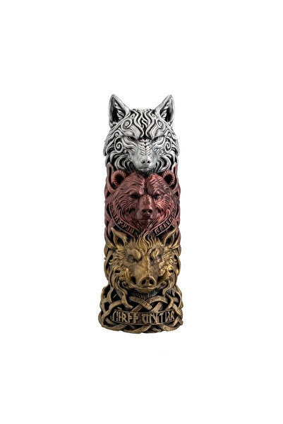 3dlink Suport Sticlă Vin Model Nordic, Totem cu Rune, Animale Sacre Vikingi, ...