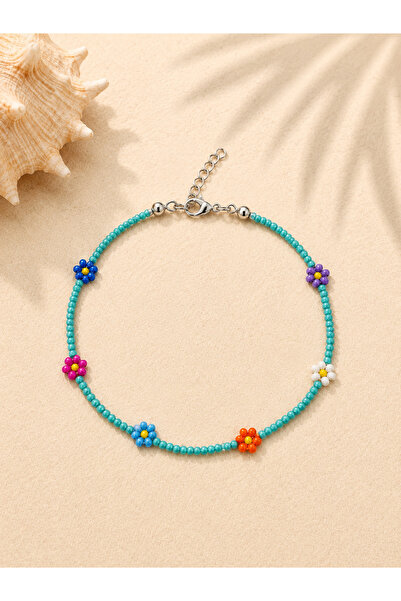 EL YAPIMI Sand Bead Floral Minimal Anklet