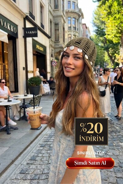 GUERRERA Noır Haki El Yapımı Tığ İşi Şapka Kadınlar için Bohem Tarzı Yaz için...