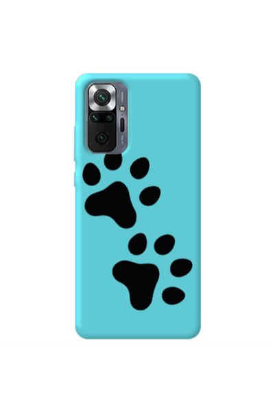 Other Xiaomi Redmi Note 10 Pro 4G Paws Turquoise Colored Silicone TPU Θήκη