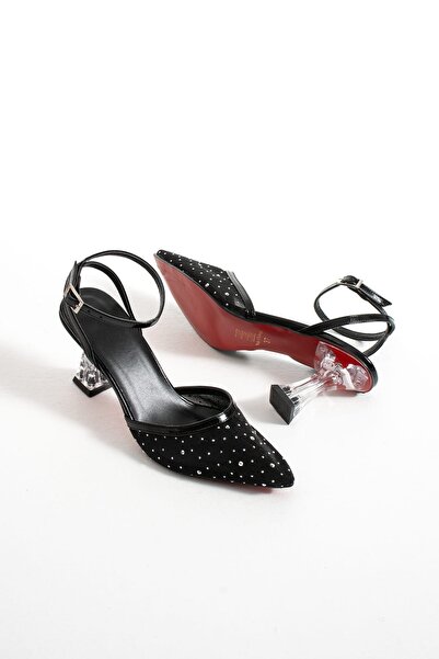 Roshin Shoes New Season Stiletto Women's Heeled Shoes with Stone Mesh, Heel H...