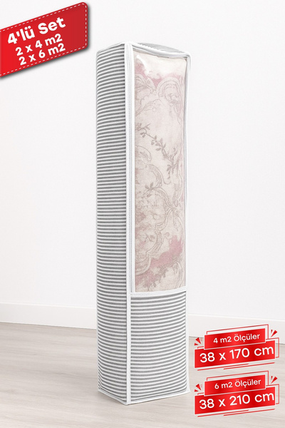 Vivenda 2 Pieces of 6 M2 and 2 Pieces of 4 M2 Carpet Storage Set with Transpa...