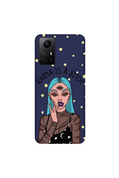 Other Xiaomi Redmi Note 12s Karma is a bitch Dark blue Colored Silicone TPU Θήκη