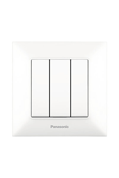 OEM Întrerupător triplu Panasonic Arkedia Slim, alb, incl. ramă