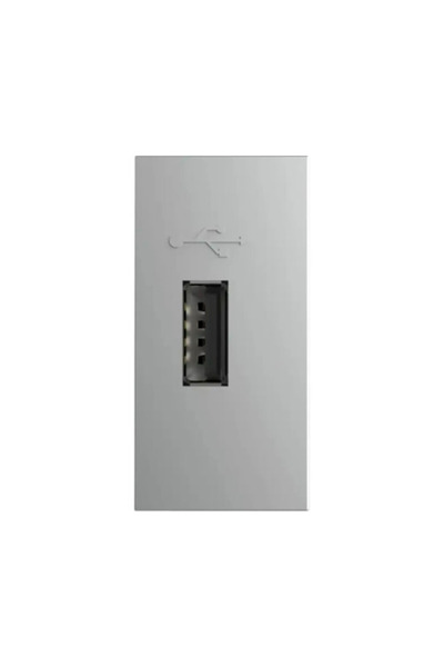 OEM Priză USB simplă Livolo tip A, 1 modul, argintiu