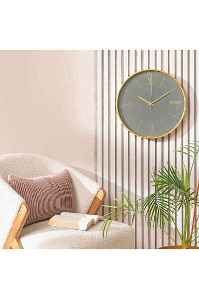 Linens İda 42 cm Duvar Saati Füme