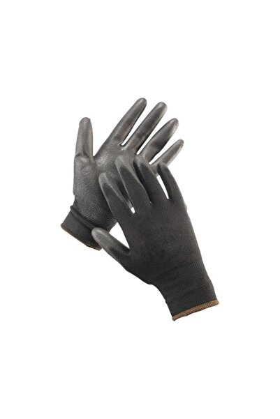 OEM DCT Bunting protective gloves, knitted nylon, dipped in Polyurethane, bla...