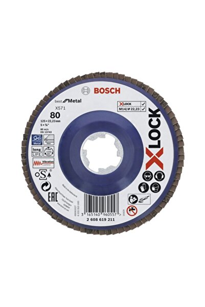 OEM Disc lamelar pentru șlefuit Bosch Zubehör Ø125mm, granulație 80, pentru m...
