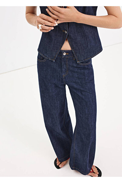 MANGO Woman Rinse wash wideleg jean
