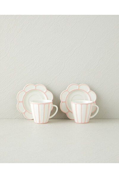 English Home Soft Cloud Stoneware 4 Parça 2 Kişilik Kahve Fincan Takımı 70 ml...