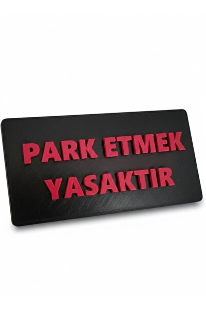 usin Plastic Black Red Embossed Lettering 27X13 cm Adhesive Parking Is Prohib...