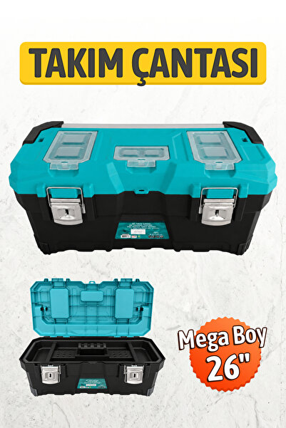 Badem10 Alüminyum Saplı 26 inc Mega Boy Metal Kilitli Takım Çantası Organizer...