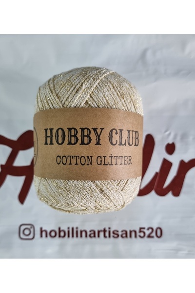hobby club COTTON GLITTER BANDANA Simli Pamuklu El Örgü İpliği 100 Gr RENK : ...
